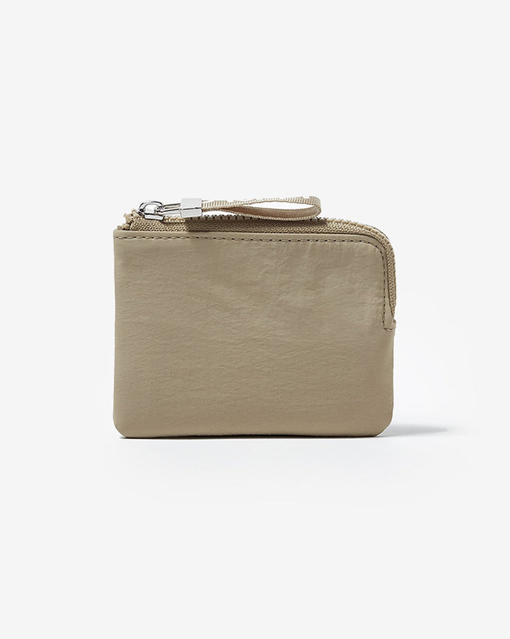 Men Wallet | Sand Nylon Coin Holder With Card Slot by Spanish designer Adolfo Dominguez