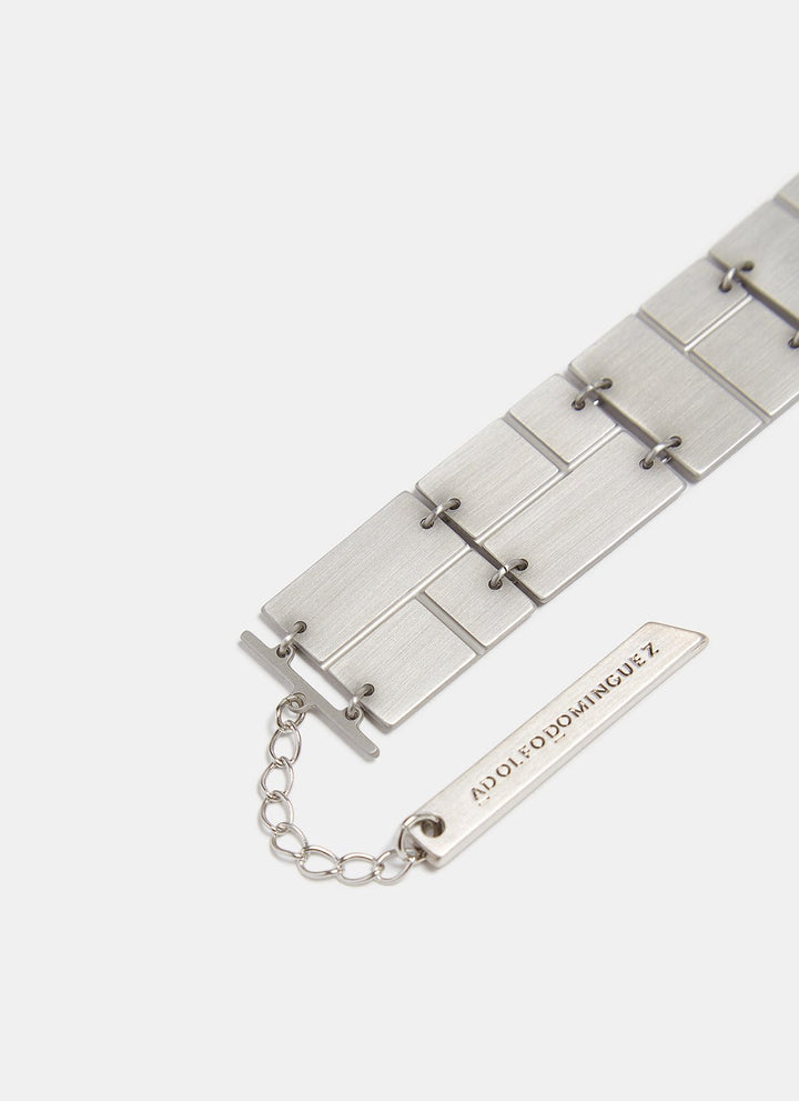 Women Bracelet | Silver Bracelet With Square Metal Shapes by Spanish designer Adolfo Dominguez