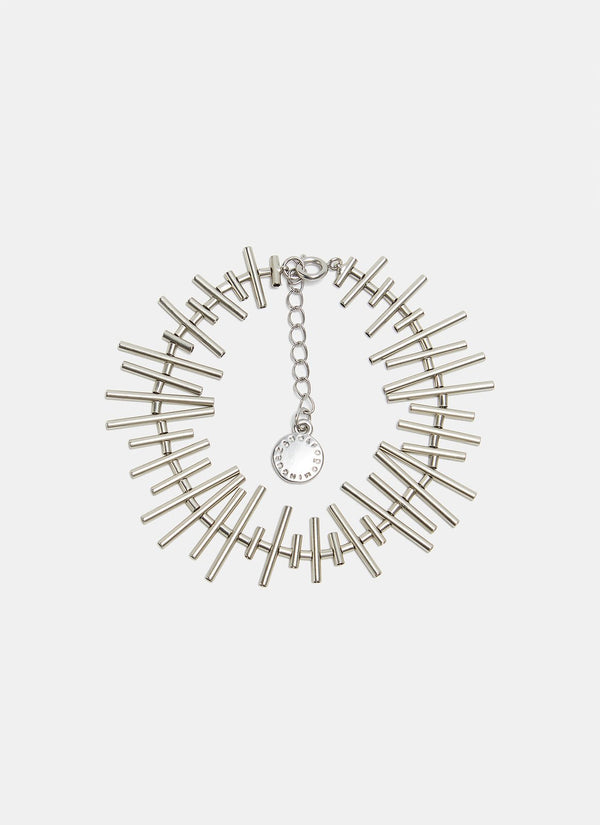 Women Bracelet | Silver Metal Bracelet With Tubular Shapes by Spanish designer Adolfo Dominguez