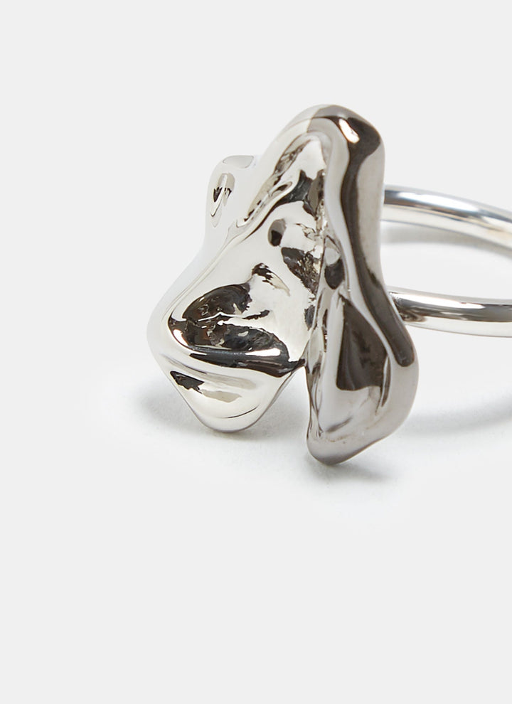 Women Ring | Silver Ring With Creased Shape by Spanish designer Adolfo Dominguez