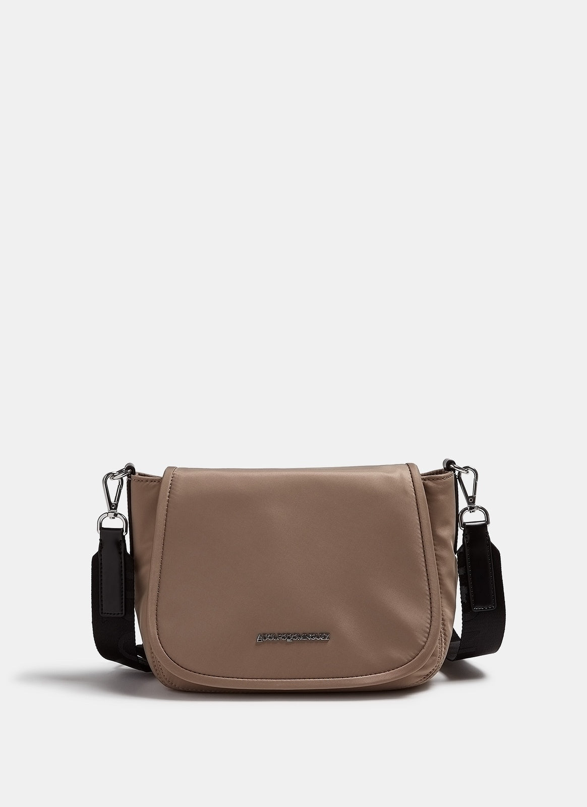 Stone Nylon Crossbody Bag With Logoed Strap | Adolfo Dominguez – Adolfo ...