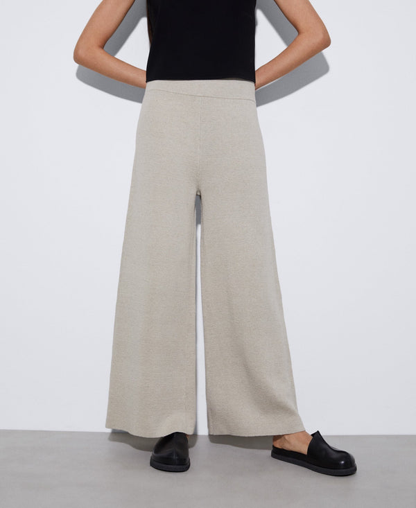 Women Trousers | Stone/Ecru Baggy Linen Trousers by Spanish designer Adolfo Dominguez