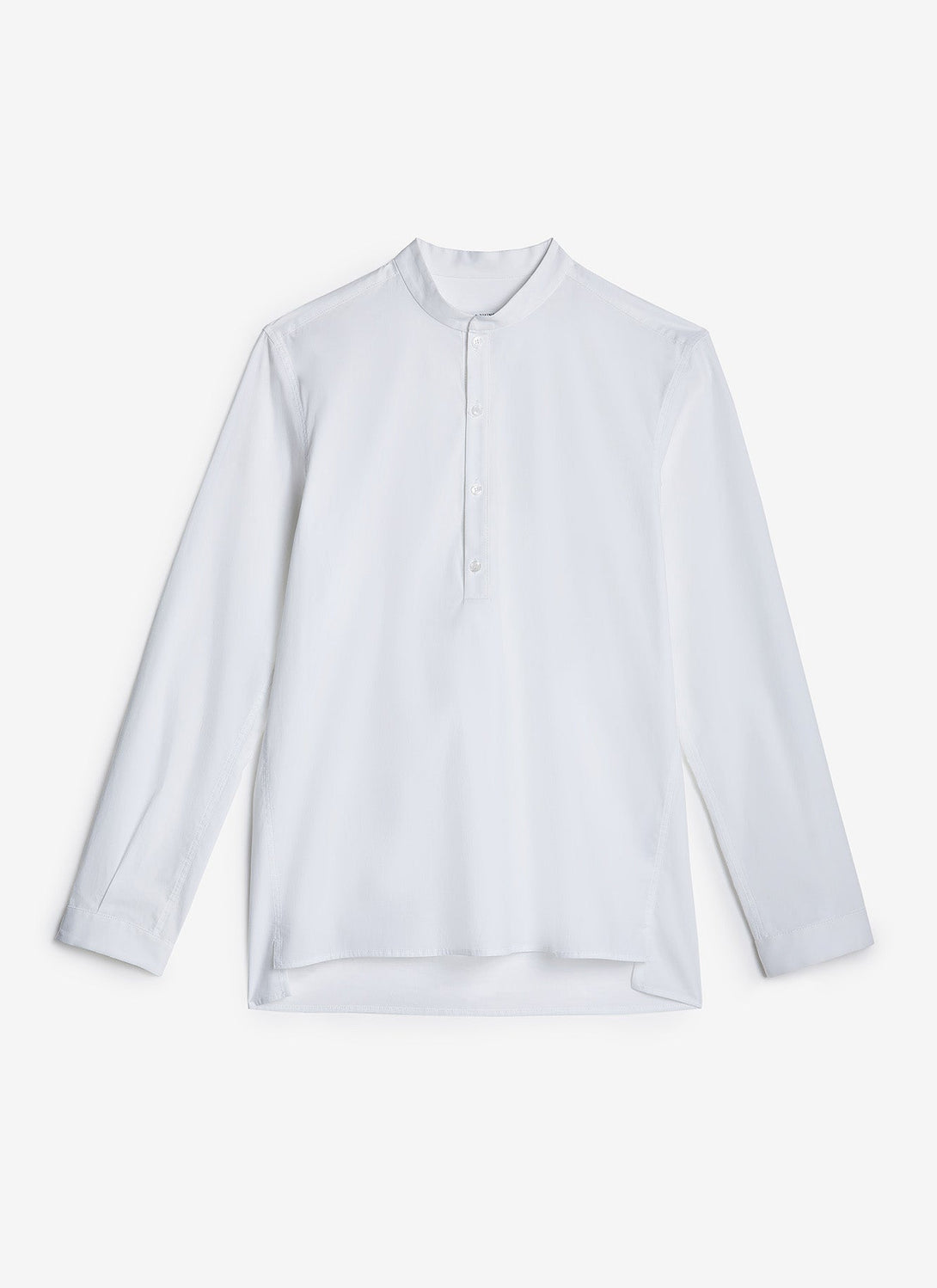 Men Shirt | White Organic Cotton Mandarin Collar Shirt by Spanish designer Adolfo Dominguez