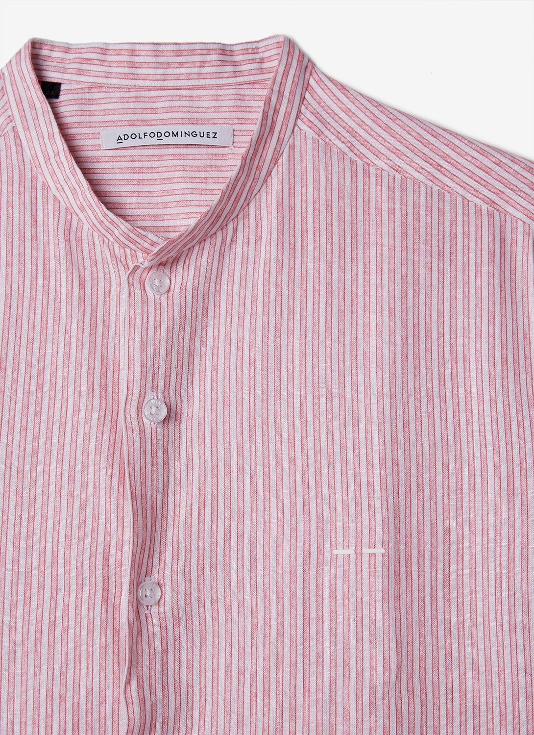 Men Shirt | White/Pink Linen Short Sleeve Shir by Spanish designer Adolfo Dominguez