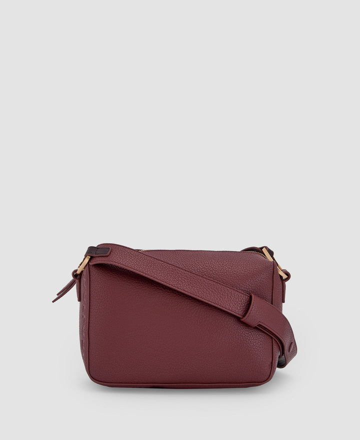 Women Bags | Wine Recycled Material Shoulder Bag by Spanish designer Adolfo Dominguez