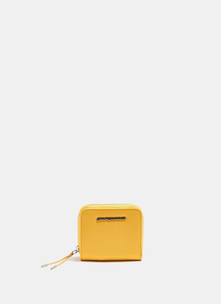 Women Wallet | Yellow Technical Nylon Small Purse by Spanish designer Adolfo Dominguez