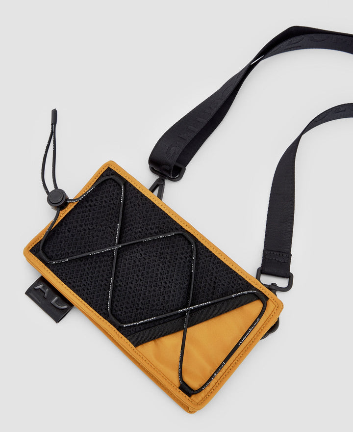 Men Bags | Yellow Turmeric Recycled Polyester Mini Bag by Spanish designer Adolfo Dominguez